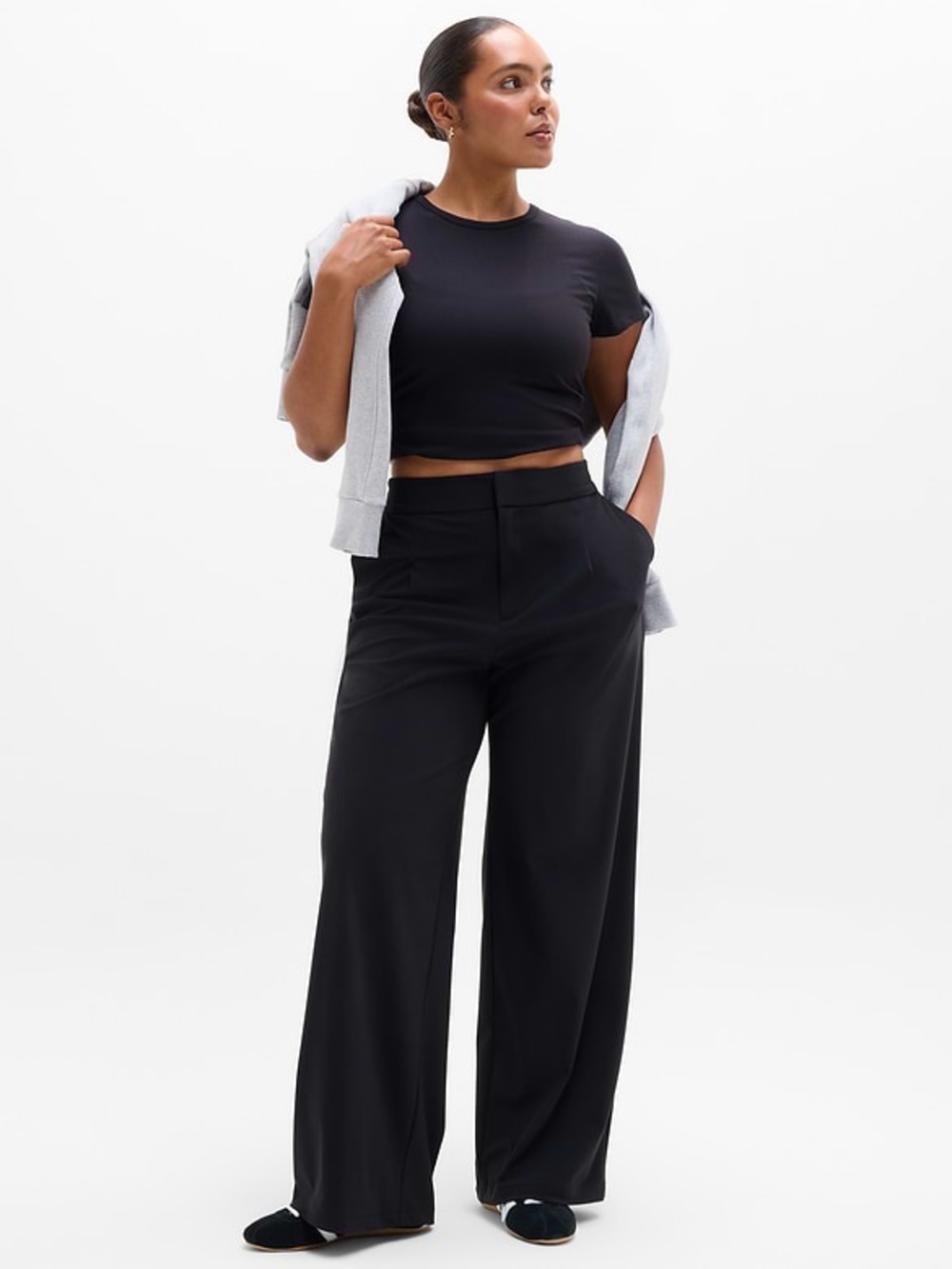 ATHLETA Pinnacle High Rise Trouser Black Athletic Work Pants